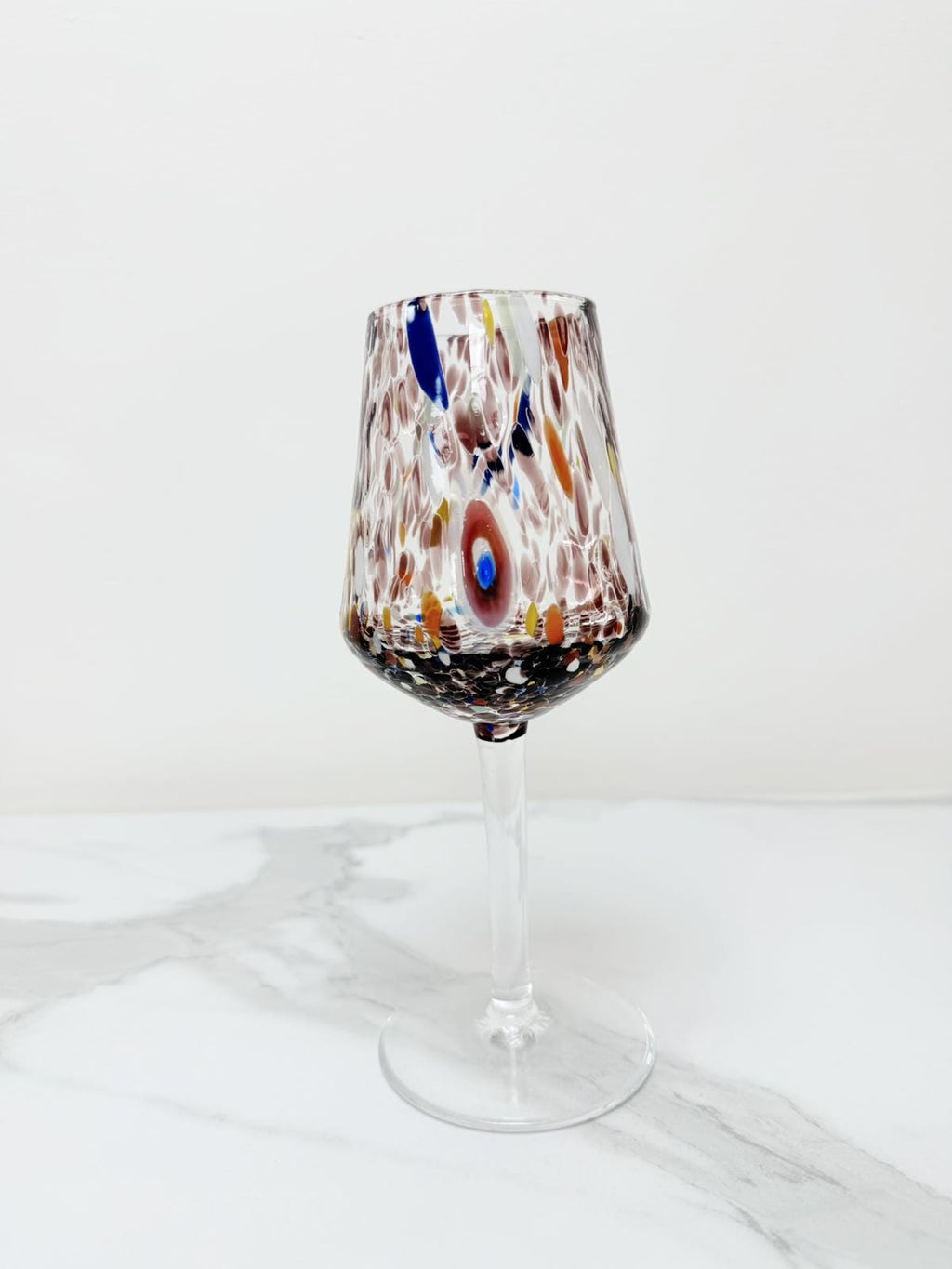 Murano Wine Glass | Certified Murano Glass | Made in Italy | Handmade Wine Goblet | Collection B8