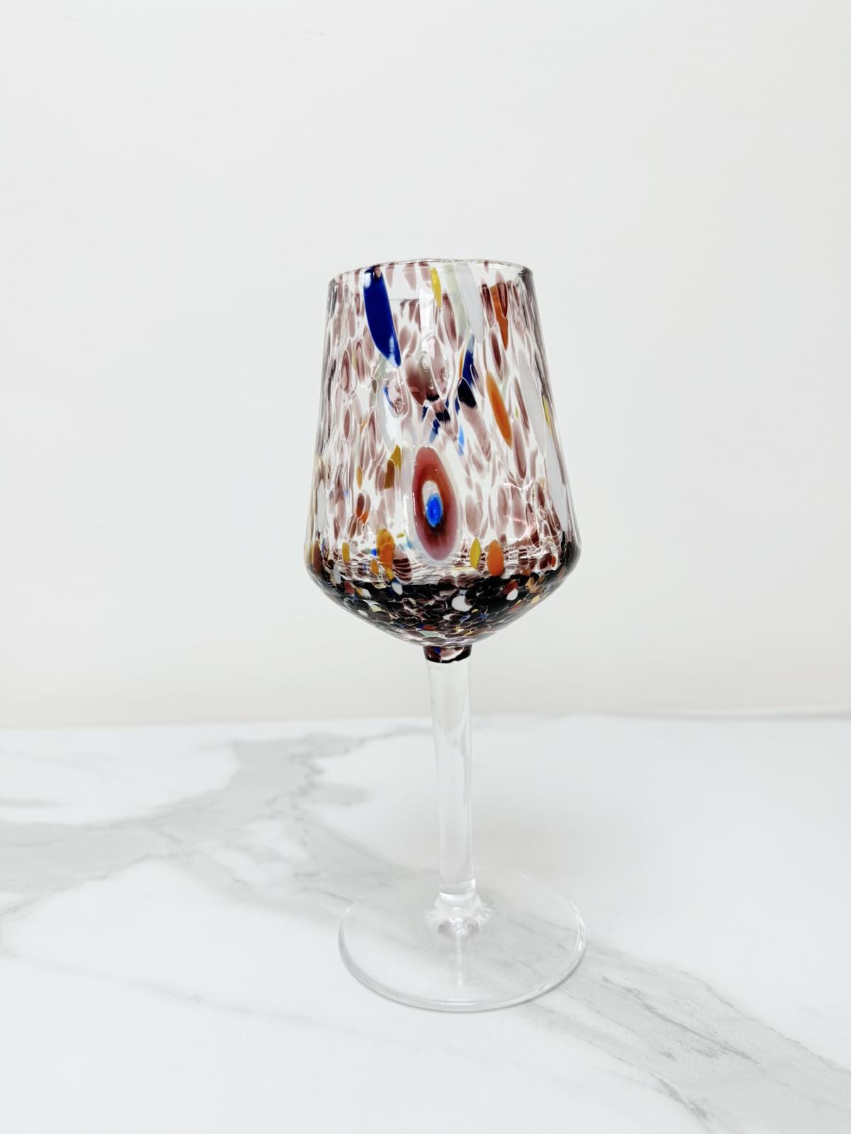 Murano Wine Glass | Certified Murano Glass | Made in Italy | Handmade Wine Goblet | Collection B8