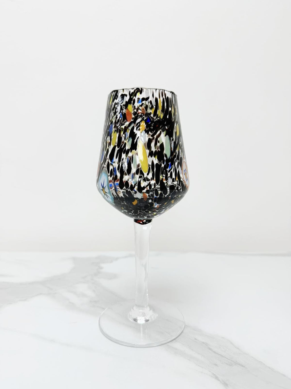 Murano Wine Glass | Certified Murano Glass | Made in Italy | Handmade Wine Goblet | Collection B8