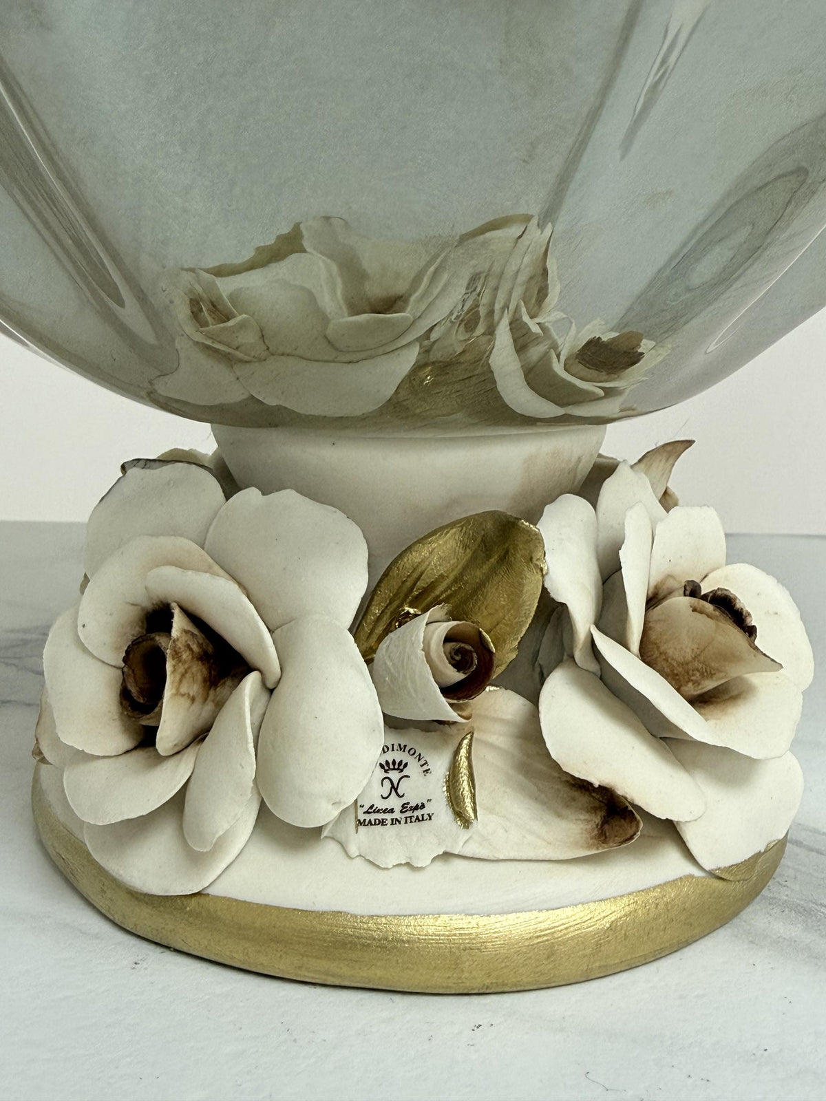 Murano Glass Centerpiece | Certified Murano Glass | Made in Italy | Table Decoration | Collection White Crystal