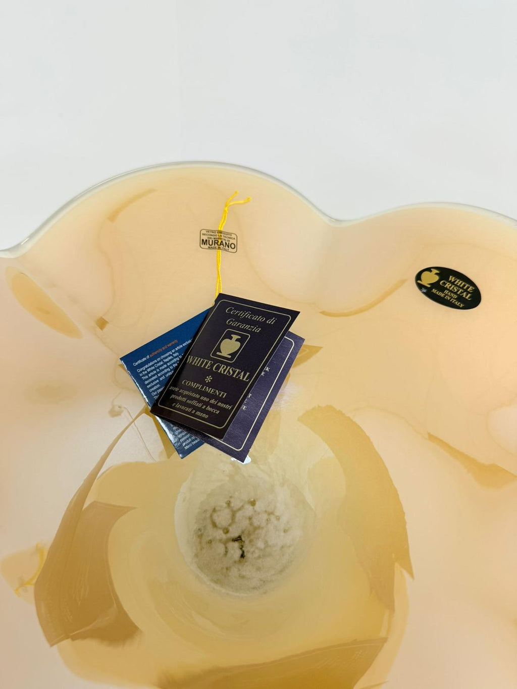 Murano Glass Centerpiece | Certified Murano Glass | Made in Italy | Table Decoration | Collection White Crystal