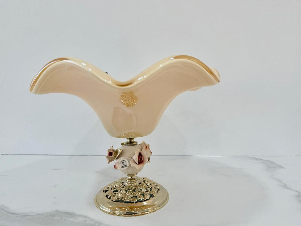 Murano Glass Centerpiece | Certified Murano Glass | Made in Italy | Table Decoration | Collection White Crystal