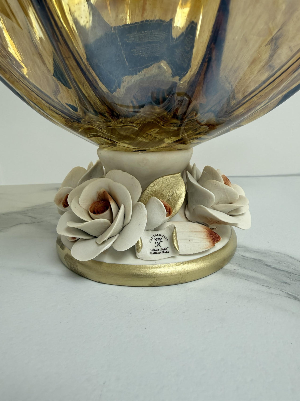 Murano Glass Centerpiece | Certified Murano Glass | Made in Italy | Table Decoration | Collection White Crystal