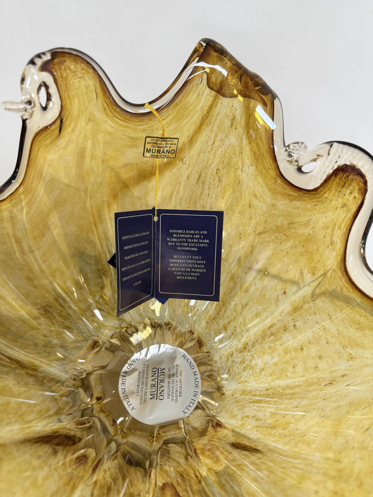 Murano Glass Centerpiece | Certified Murano Glass | Made in Italy | Table Decoration | Collection White Crystal