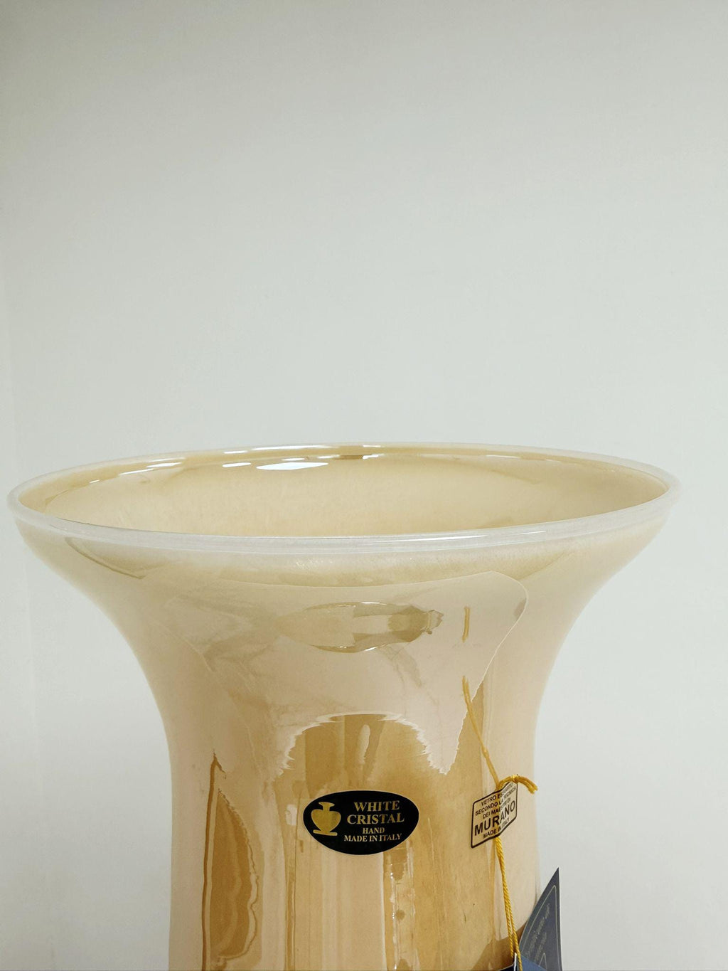 Murano Glass Vase | Certified Murano Glass | Made in Italy | Decorative Vase | Collection White Crystal