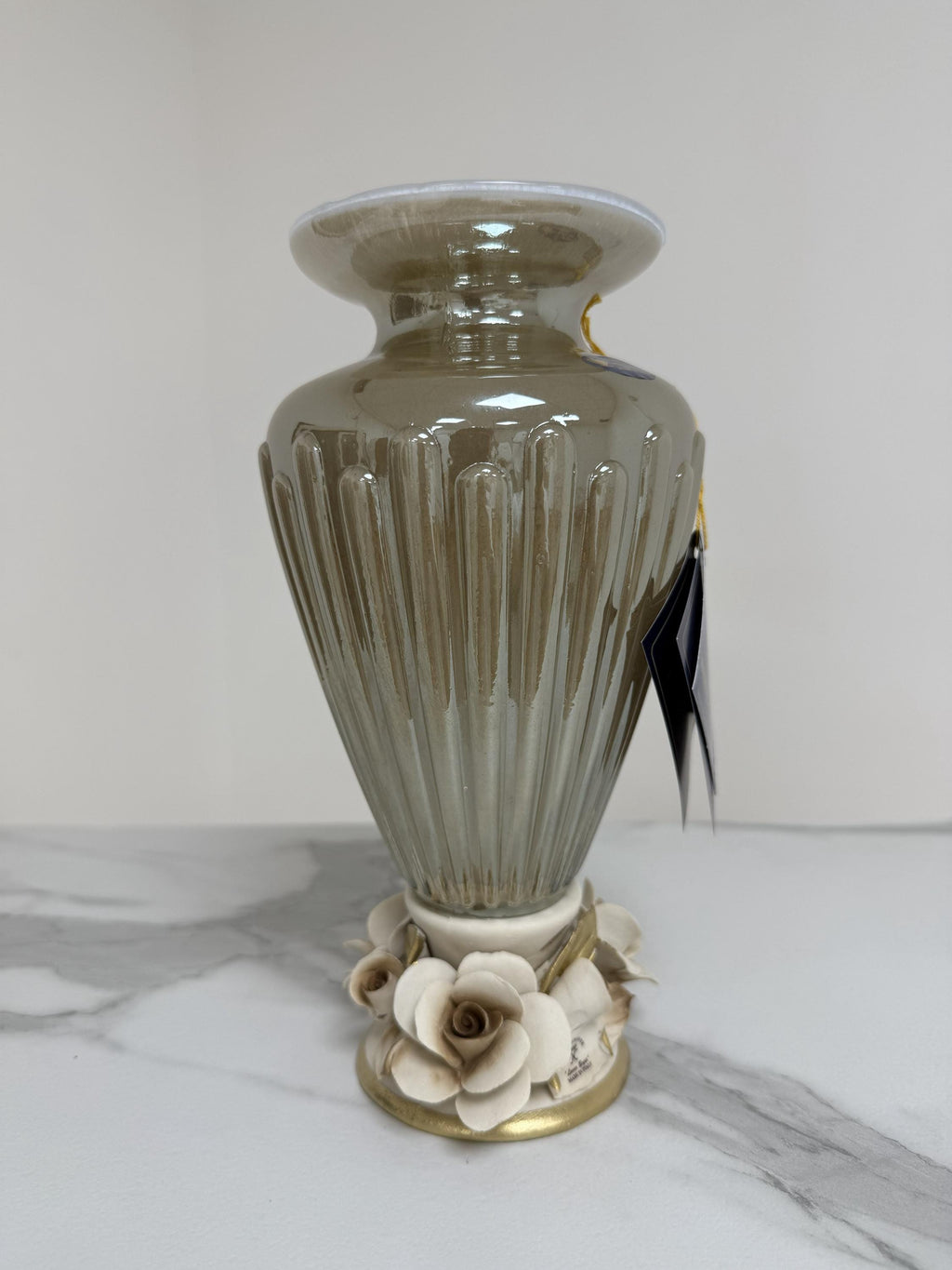 Murano Glass Vase | Certified Murano Glass | Made in Italy | Decorative Vase | Collection White Crystal