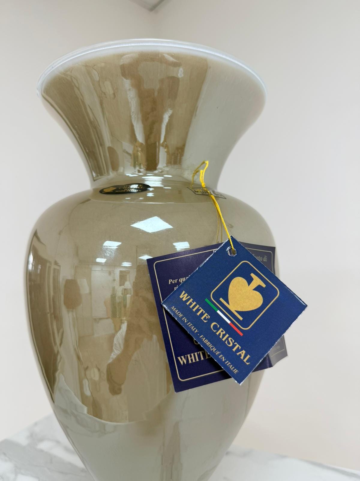 Murano Glass Vase | Certified Murano Glass | Made in Italy | Decorative Vase | Collection White Crystal