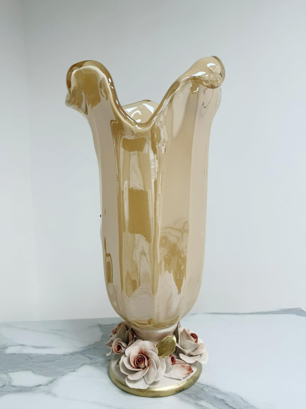 Murano Glass Vase | Certified Murano Glass | Made in Italy | Decorative Vase | Collection White Crystal