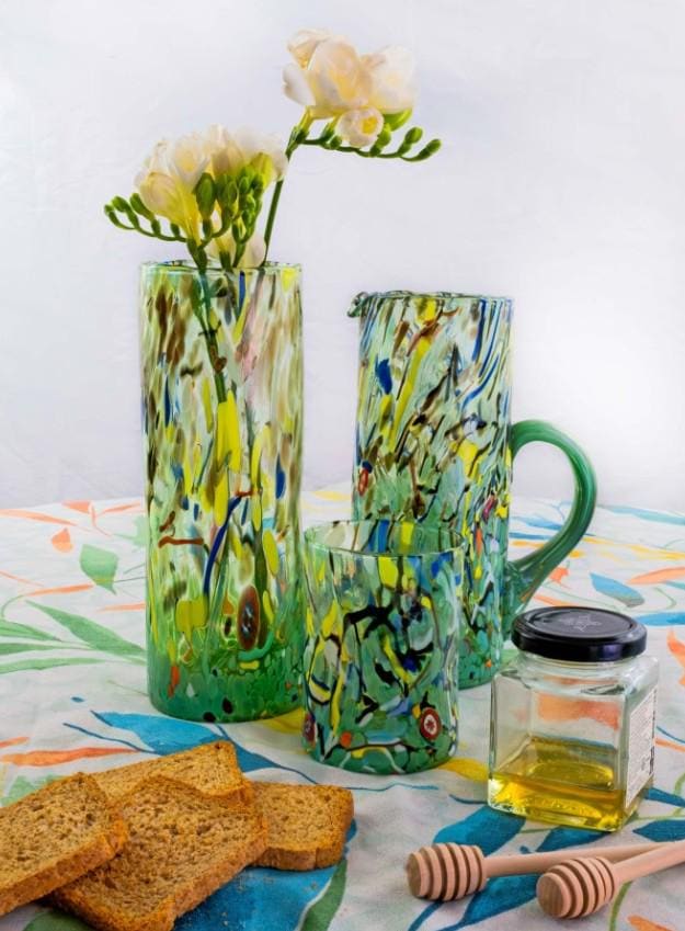 MurArt Vaso in Vetro di Murano Collezione Decoro MG B1 altezza 24CM