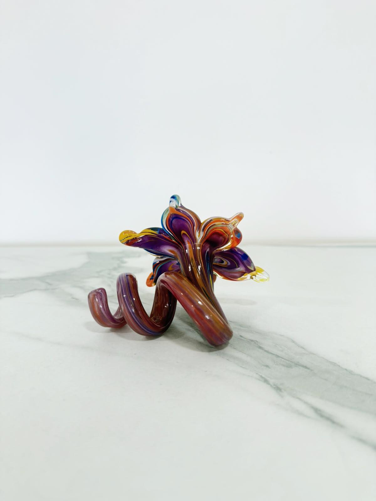 Murano Glass Flower Candle Holder | Certified Murano Glass | Made in Italy | Handmade | Collection 6 petali Mignon