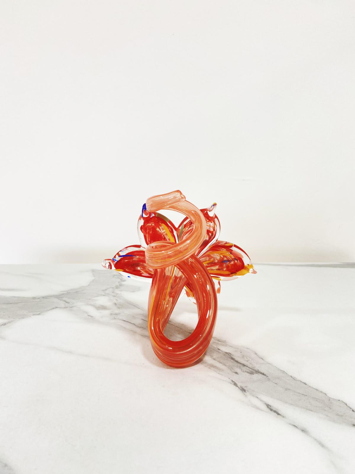 Murano Glass Flower Candle Holder | Certified Murano Glass | Made in Italy | Handmade | Collection 6 petali