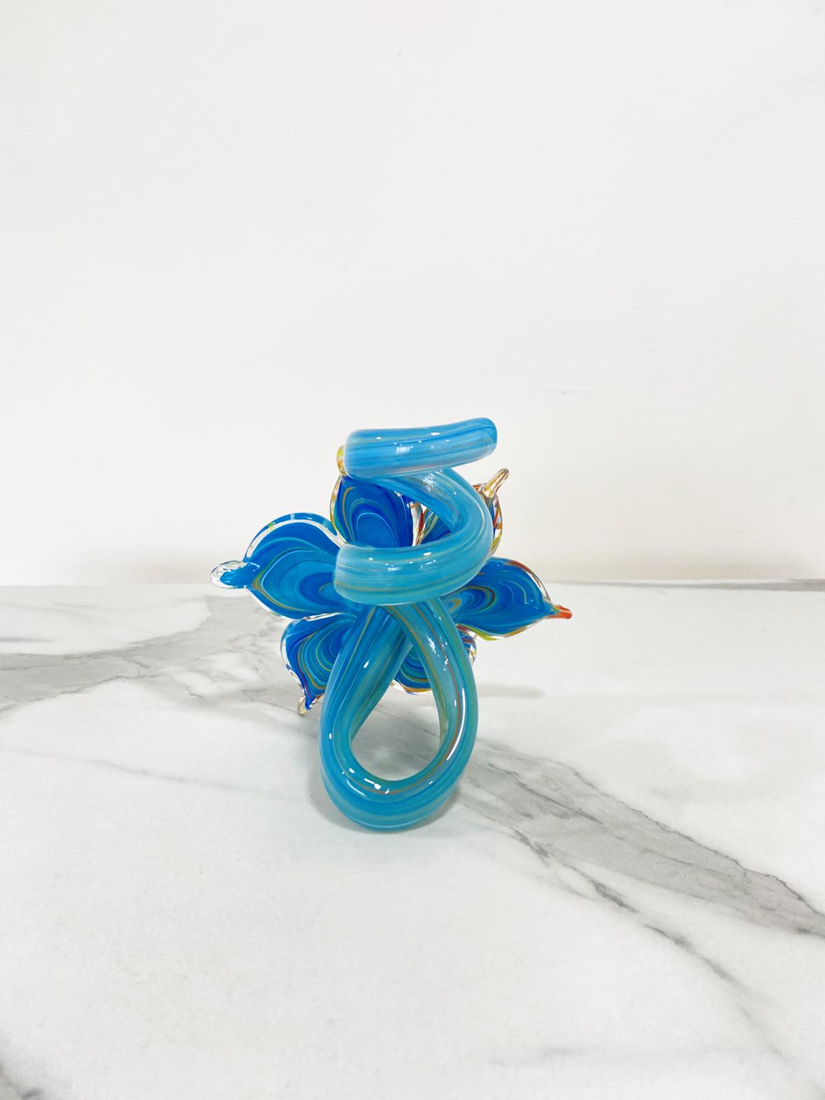 Murano Glass Flower Candle Holder | Certified Murano Glass | Made in Italy | Handmade | Collection 6 petali