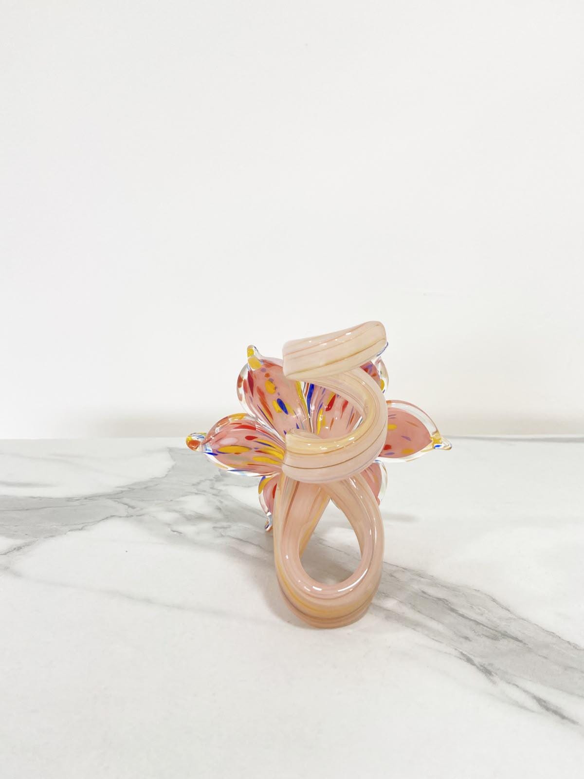 Murano Glass Flower Candle Holder | Certified Murano Glass | Made in Italy | Handmade | Collection 6 petali