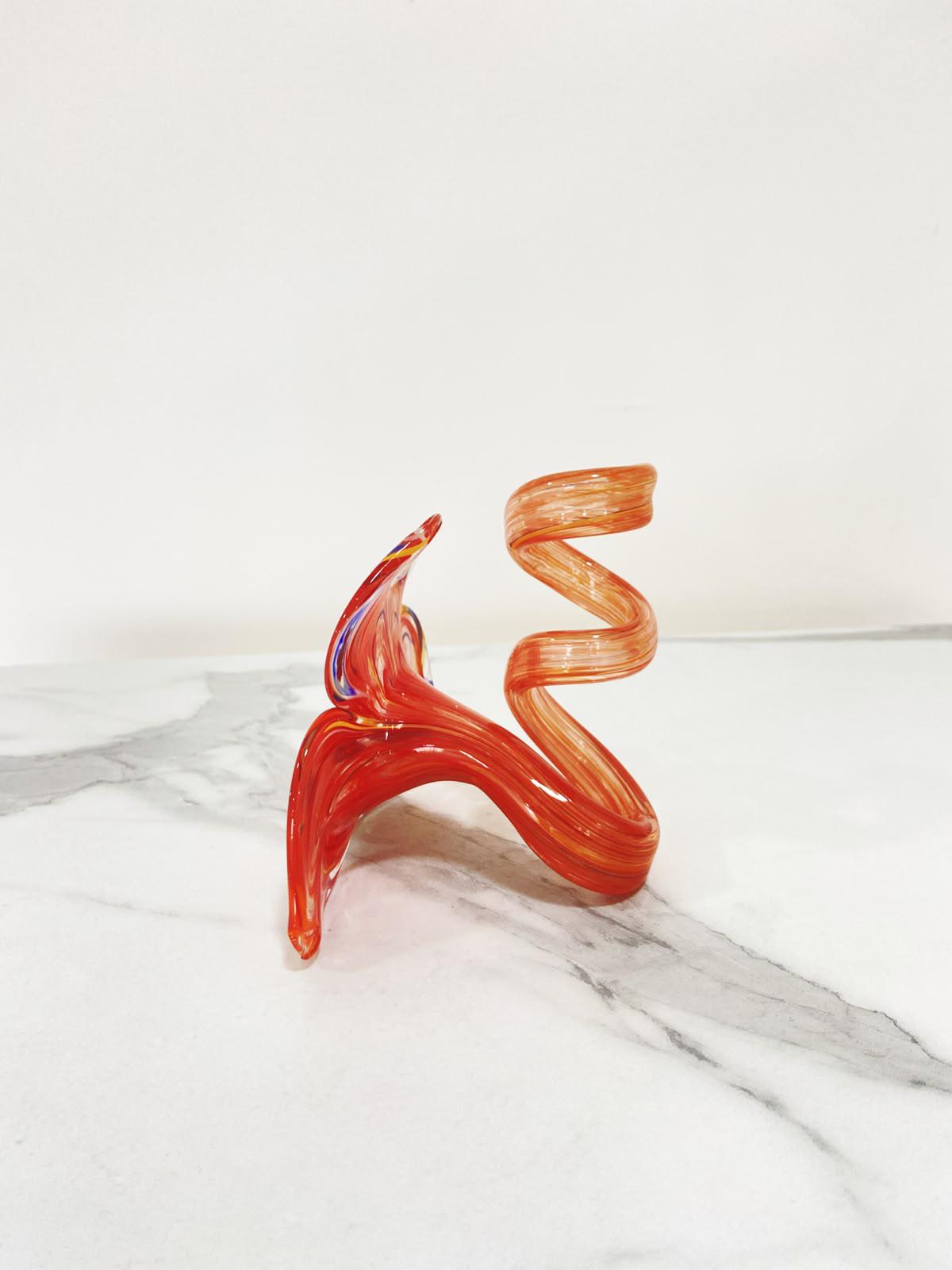 Murano Glass Flower Candle Holder | Certified Murano Glass | Made in Italy | Handmade | Collection 3 petali
