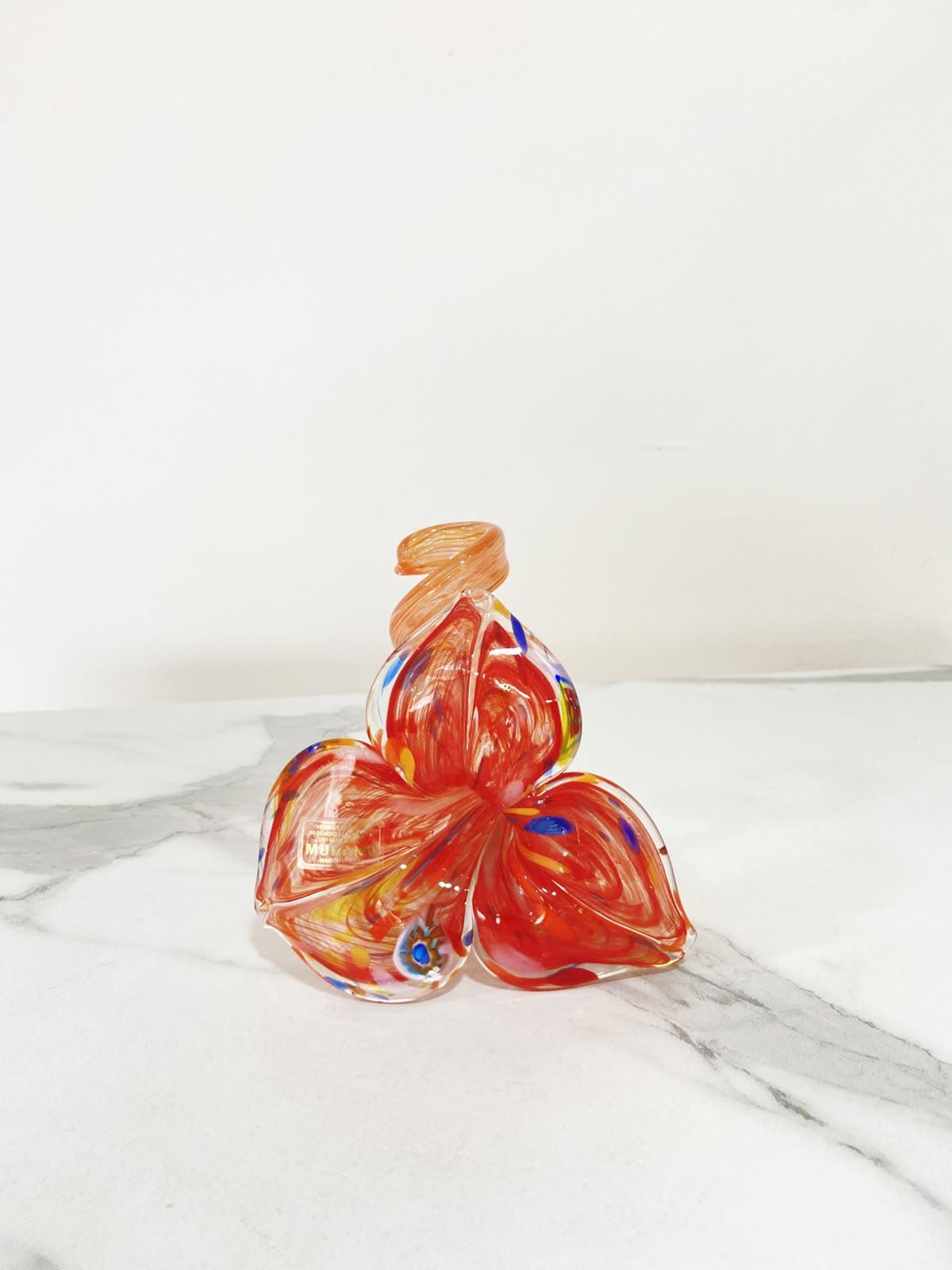 Murano Glass Flower Candle Holder | Certified Murano Glass | Made in Italy | Handmade | Collection 3 petali