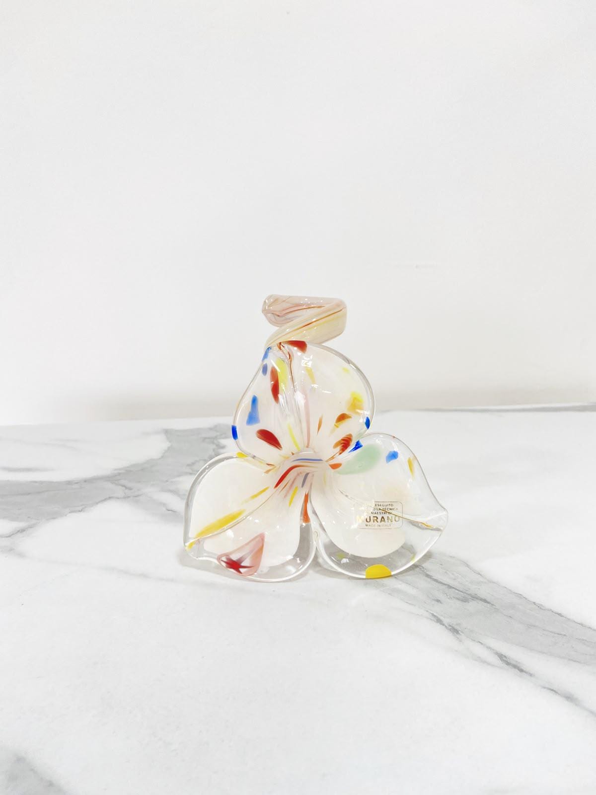 Murano Glass Flower Candle Holder | Certified Murano Glass | Made in Italy | Handmade | Collection 3 petali