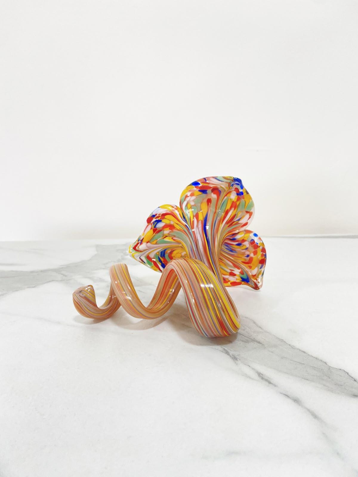 Murano Glass Flower Candle Holder | Certified Murano Glass | Made in Italy | Handmade | Collection 3 petali