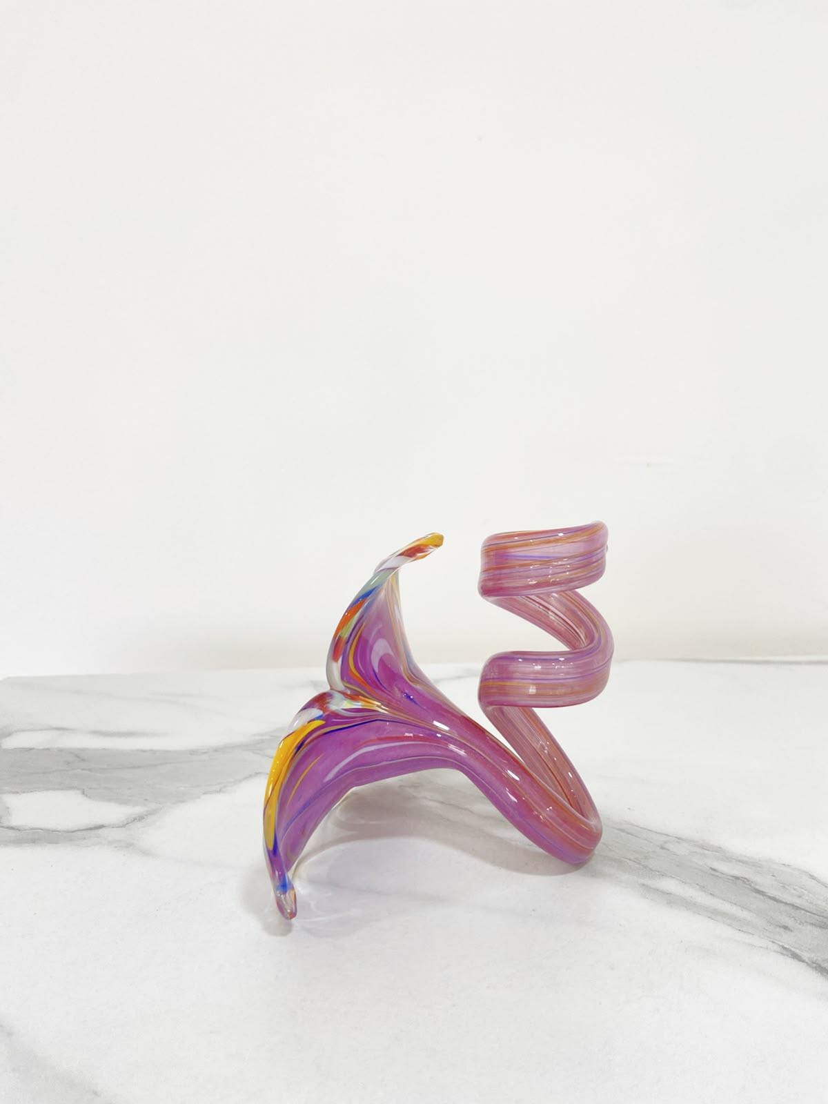 Murano Glass Flower Candle Holder | Certified Murano Glass | Made in Italy | Handmade | Collection 3 petali