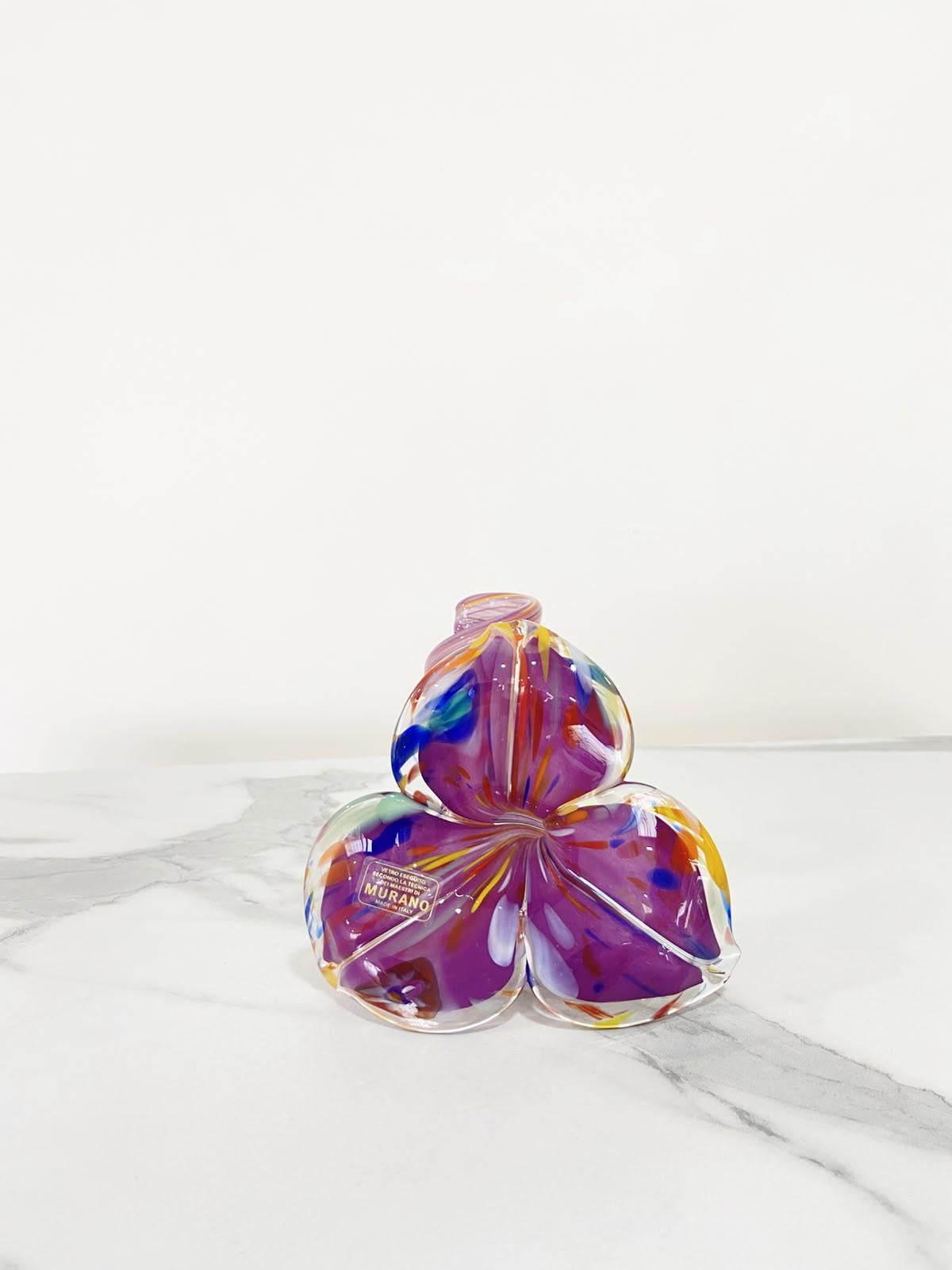 Murano Glass Flower Candle Holder | Certified Murano Glass | Made in Italy | Handmade | Collection 3 petali