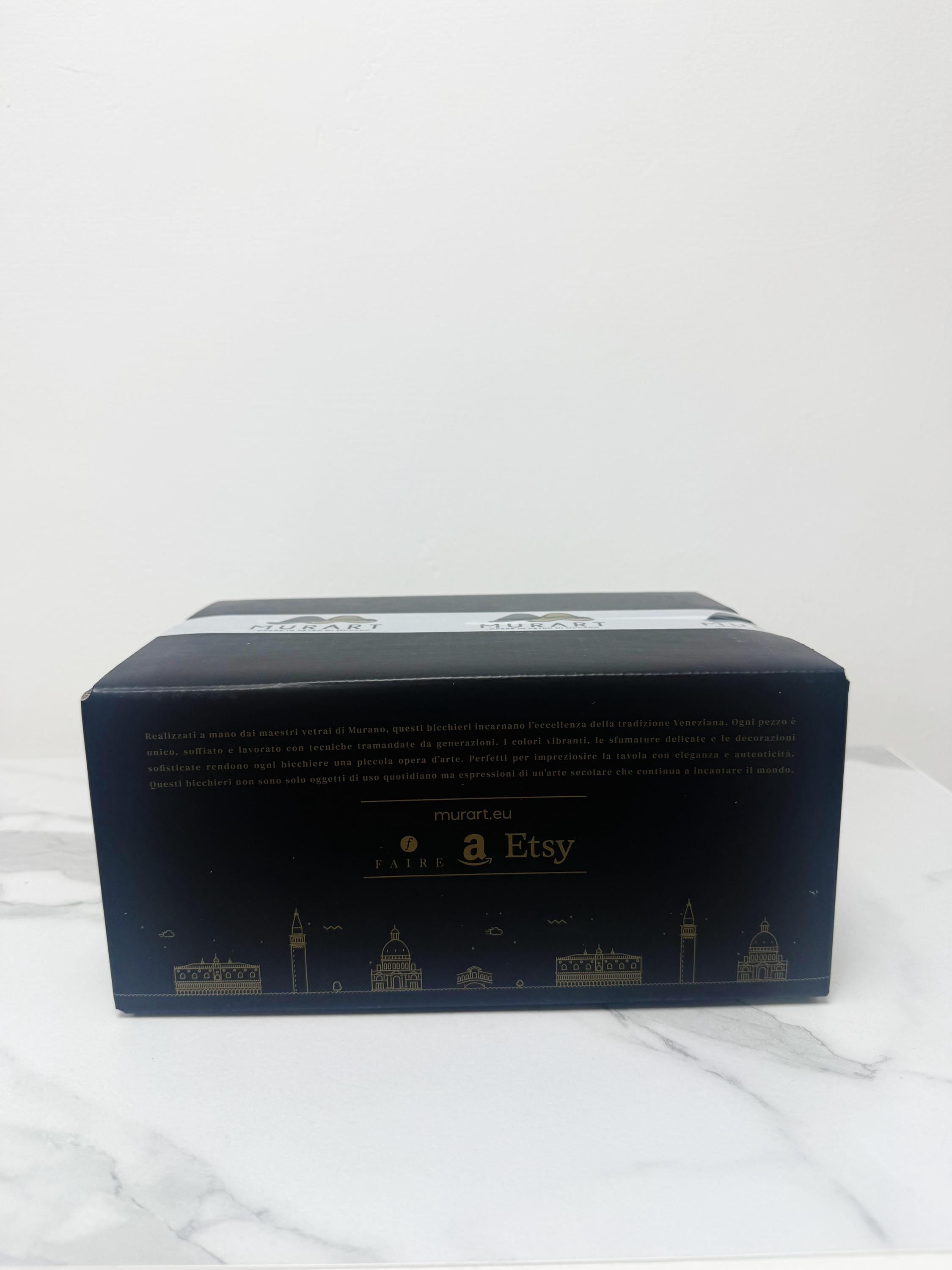 MurArt Bicchieri da Liquore di Murano Collezione Tower B1 Set da 6 bicchieri da 30ml