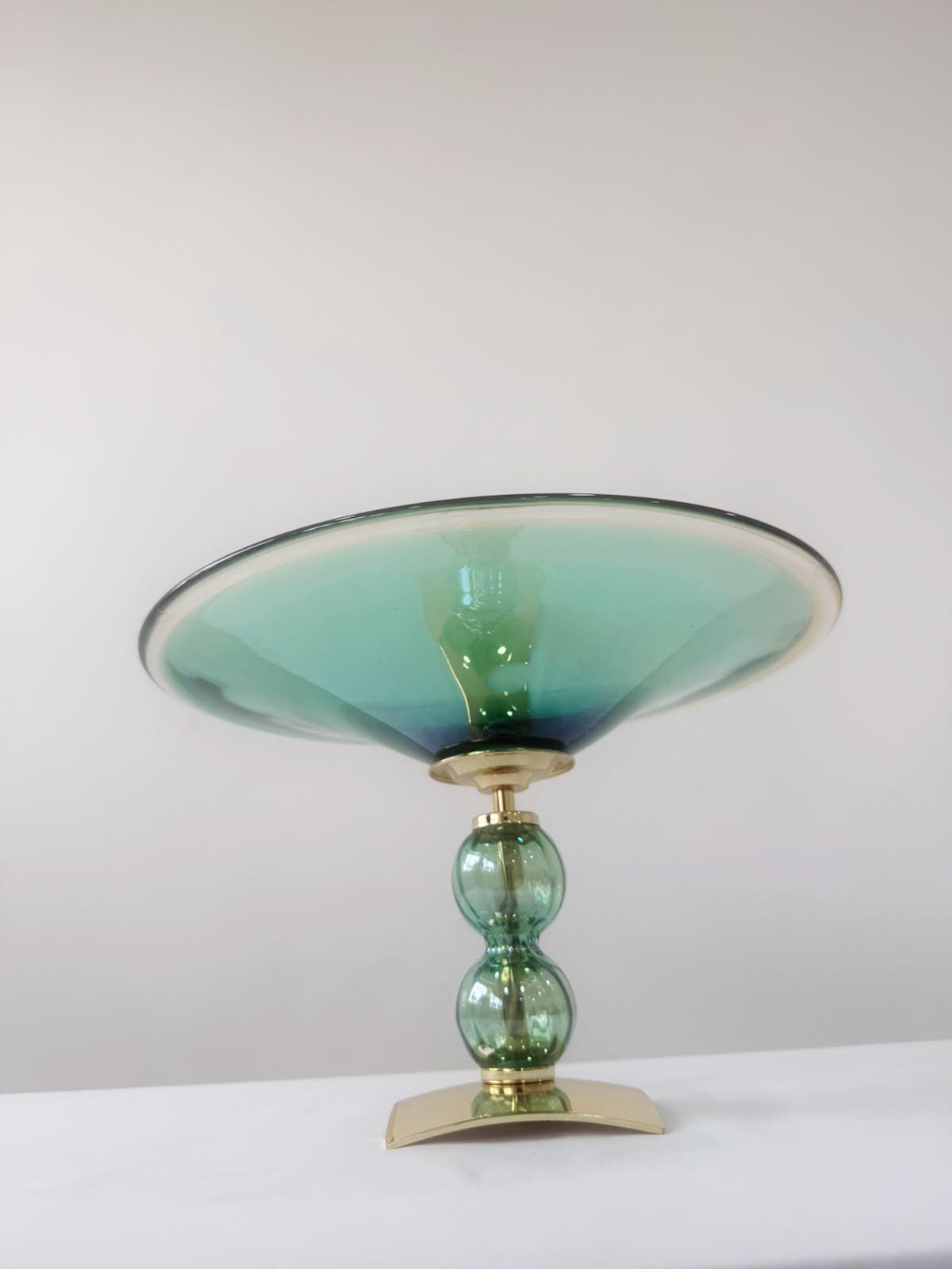 Murano Glass Centerpiece | Certified Murano Glass | Made in Italy | Table Decoration | Collection Pasta di Vetro Verde con base