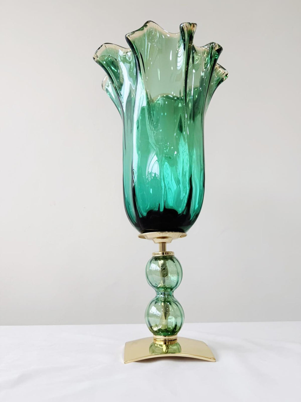 Murano Glass Vase | Certified Murano Glass | Made in Italy | Decorative Vase | Collection Pasta di Vetro Verde con base