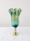 Murano Glass Vase | Certified Murano Glass | Made in Italy | Decorative Vase | Collection Pasta di Vetro Verde con base