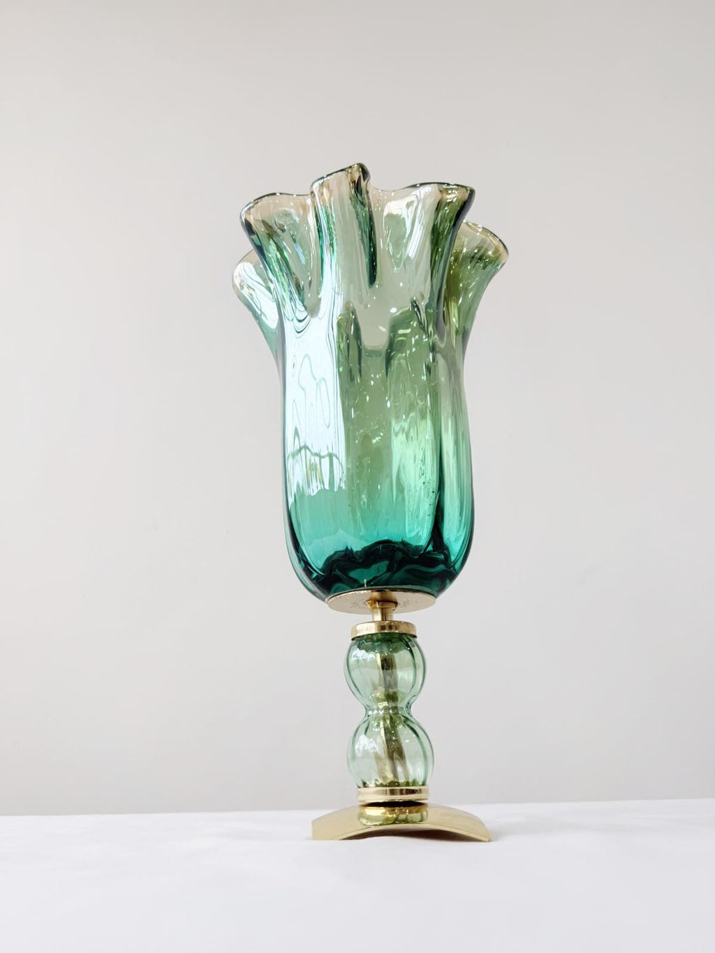 Murano Glass Vase | Certified Murano Glass | Made in Italy | Decorative Vase | Collection Pasta di Vetro Verde con base