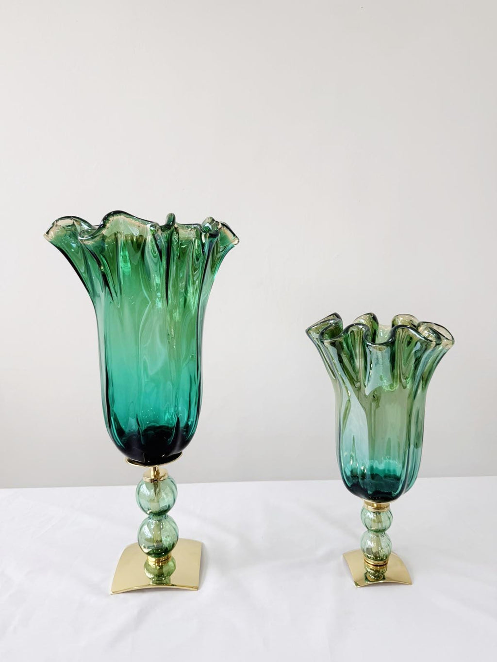 Murano Glass Vase | Certified Murano Glass | Made in Italy | Decorative Vase | Collection Pasta di Vetro Verde con base