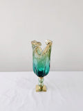 Murano Glass Vase | Certified Murano Glass | Made in Italy | Decorative Vase | Collection Pasta di Vetro Verde con base