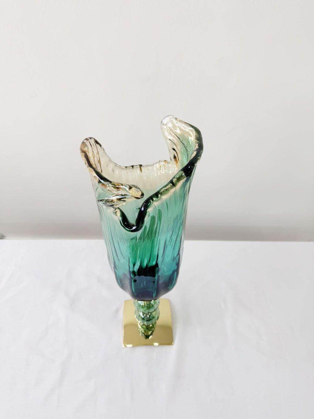 Murano Glass Vase | Certified Murano Glass | Made in Italy | Decorative Vase | Collection Pasta di Vetro Verde con base