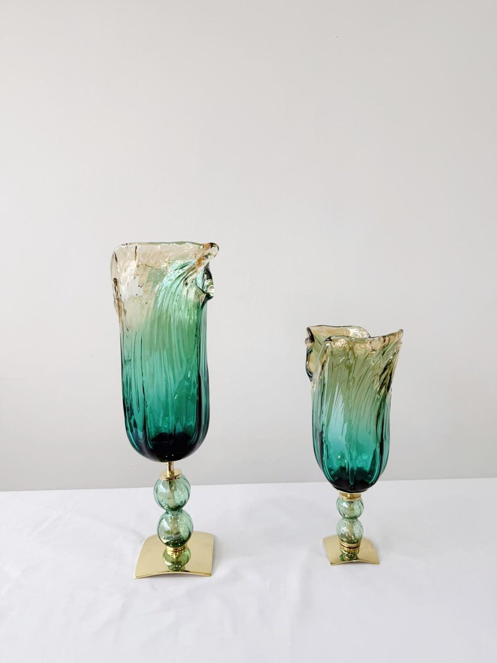 Murano Glass Vase | Certified Murano Glass | Made in Italy | Decorative Vase | Collection Pasta di Vetro Verde con base