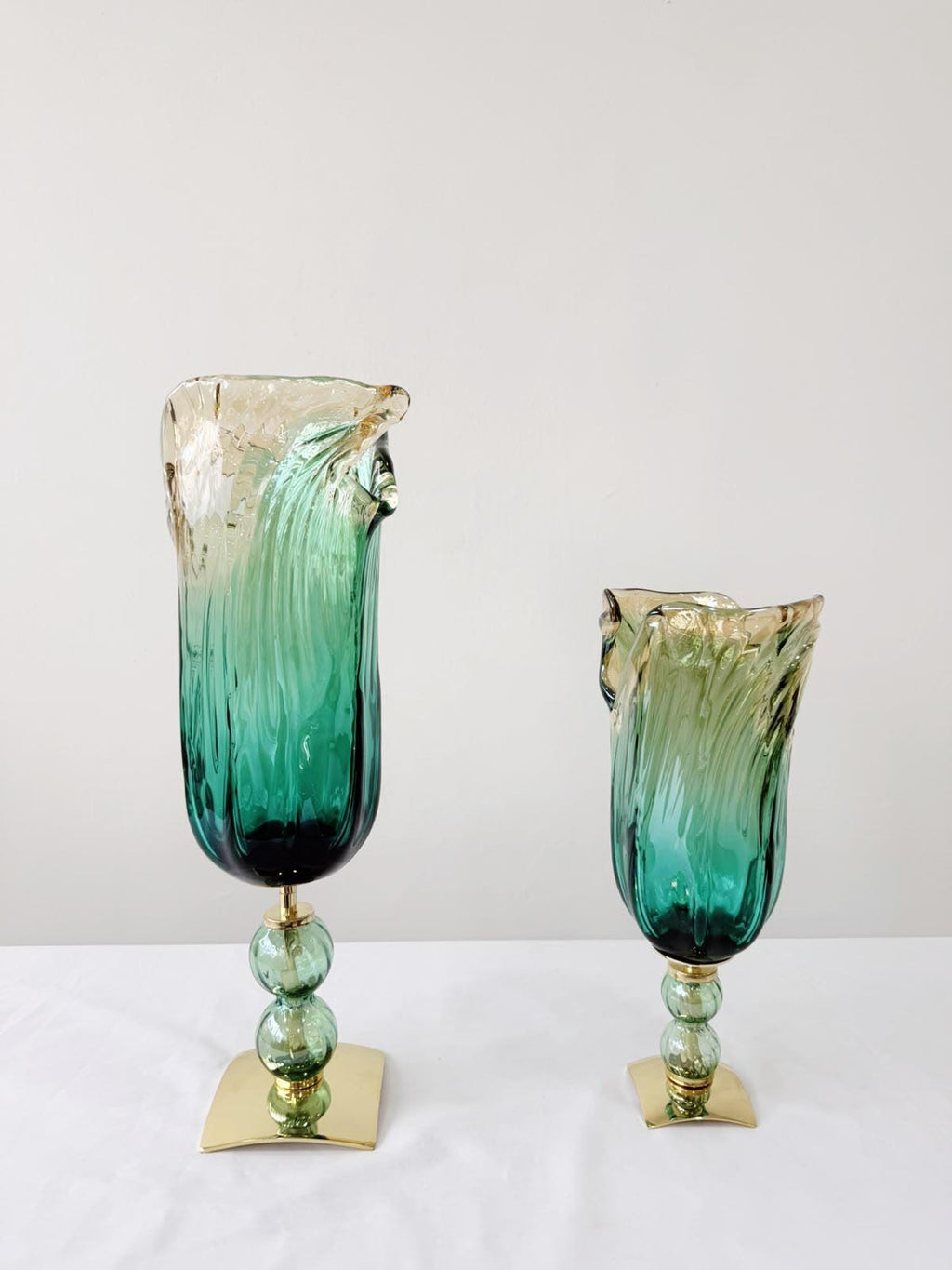 Murano Glass Vase | Certified Murano Glass | Made in Italy | Decorative Vase | Collection Pasta di Vetro Verde con base