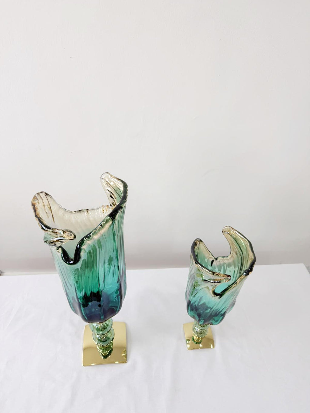 Murano Glass Vase | Certified Murano Glass | Made in Italy | Decorative Vase | Collection Pasta di Vetro Verde con base