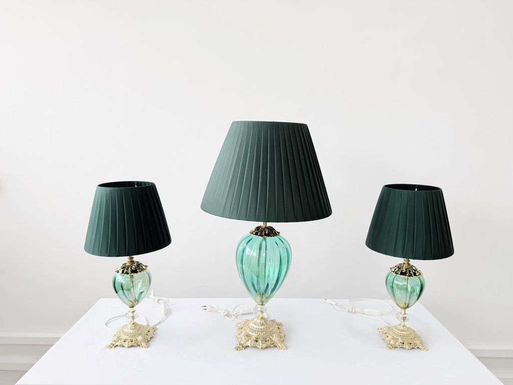 Murano Glass Table Lamp | Certified Murano Glass | Made in Italy | Decorative Lamp | Collection Pasta di Vetro Verde Goccia