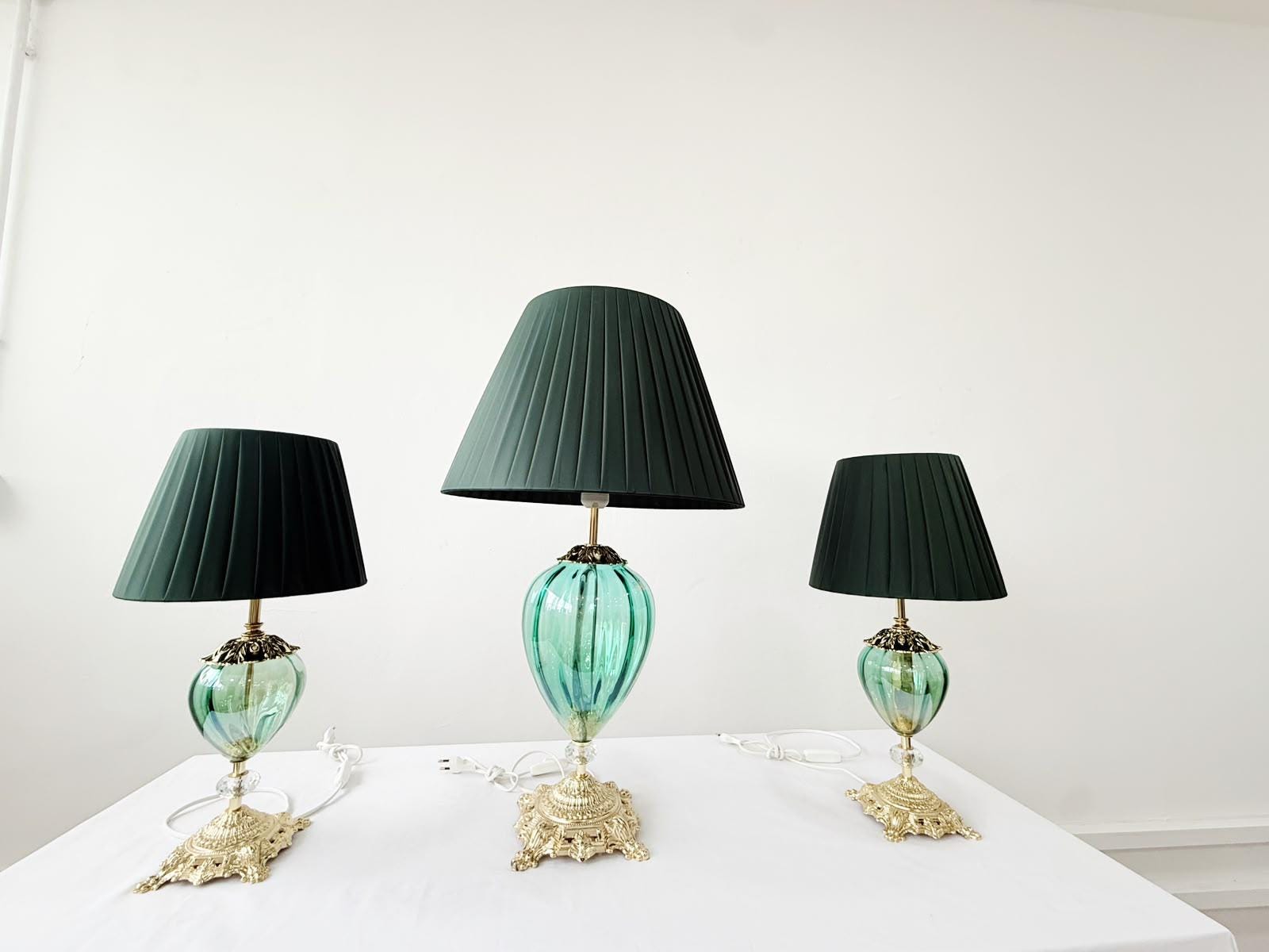 Murano Glass Table Lamp | Certified Murano Glass | Made in Italy | Decorative Lamp | Collection Pasta di Vetro Verde Goccia