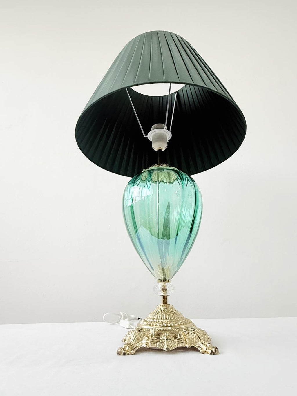 Murano Glass Table Lamp | Certified Murano Glass | Made in Italy | Decorative Lamp | Collection Pasta di Vetro Verde Goccia