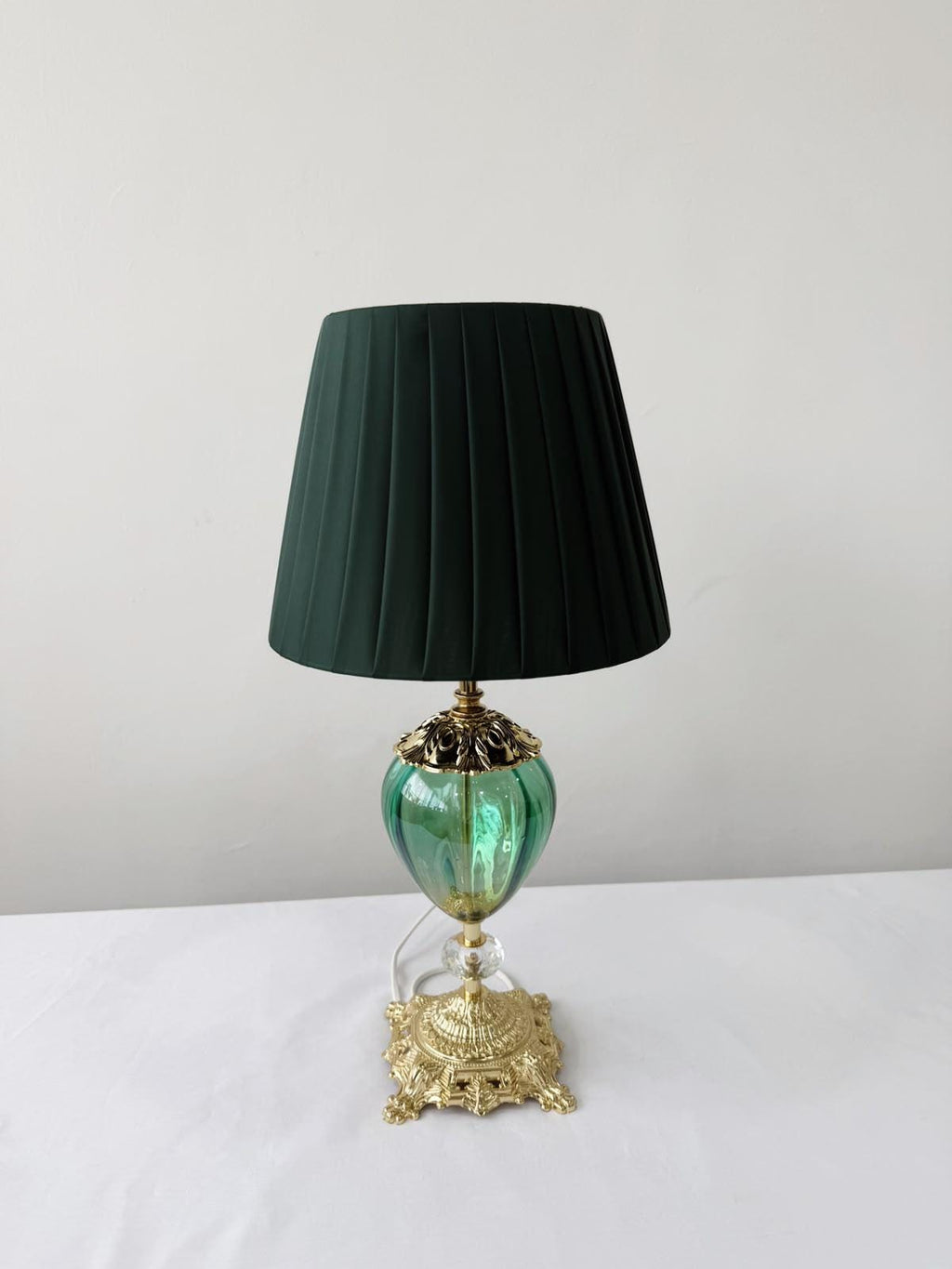 Murano Glass Table Lamp | Certified Murano Glass | Made in Italy | Decorative Lamp | Collection Pasta di Vetro Verde Goccia