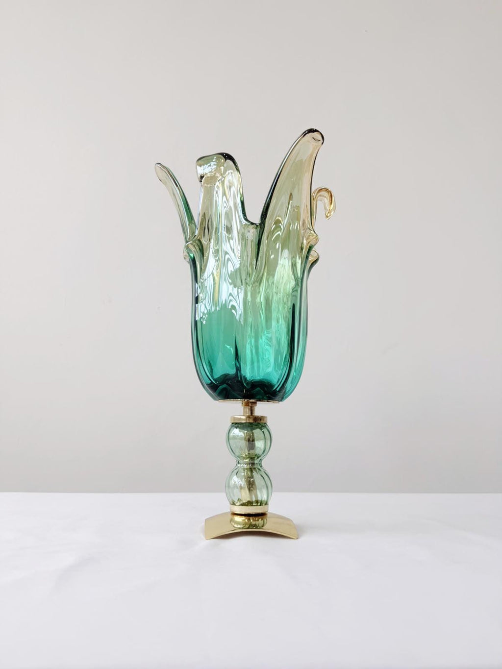Murano Glass Vase | Certified Murano Glass | Made in Italy | Decorative Vase | Collection Pasta di Vetro Verde con base