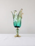 Murano Glass Vase | Certified Murano Glass | Made in Italy | Decorative Vase | Collection Pasta di Vetro Verde con base