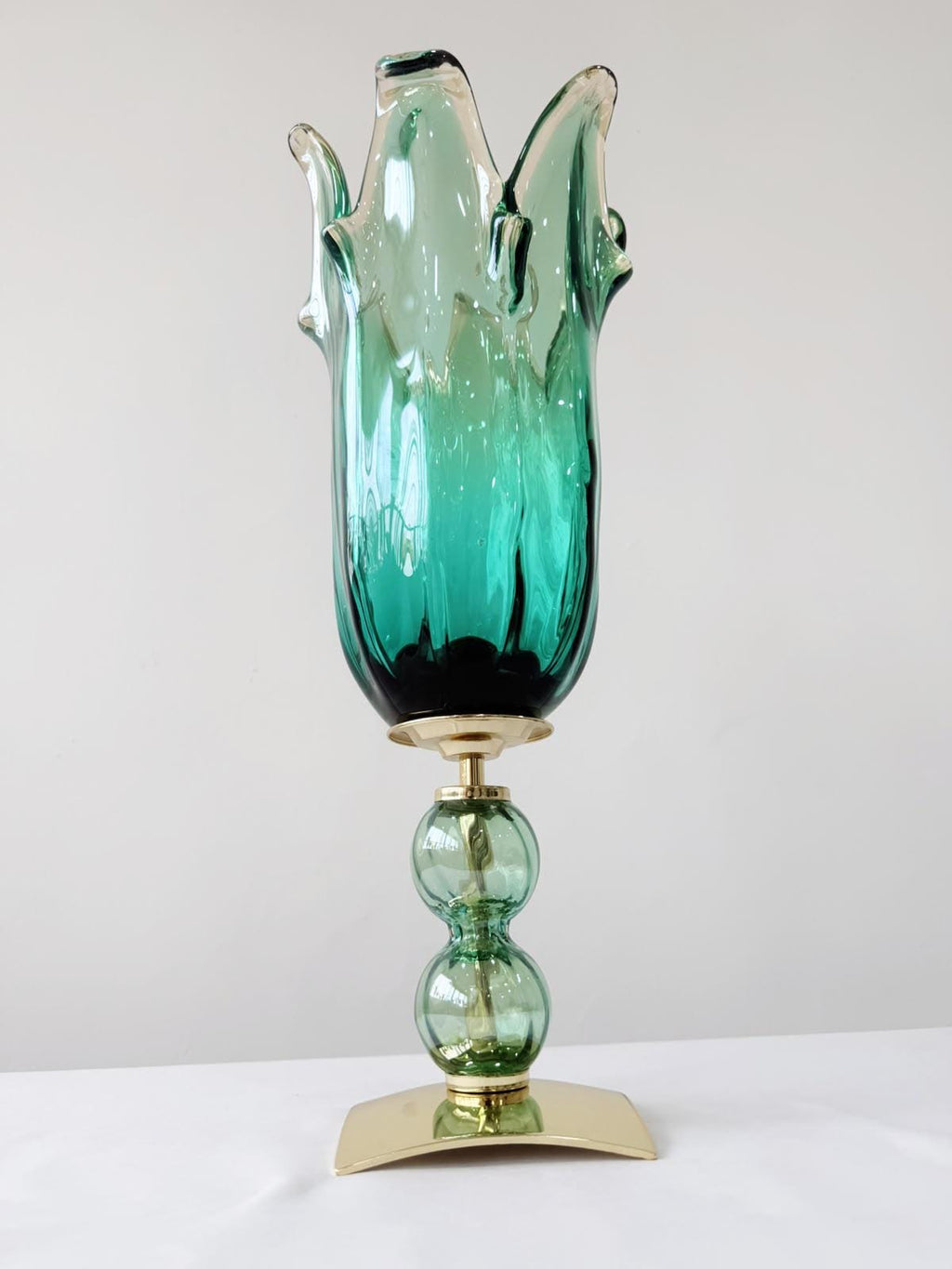 Murano Glass Vase | Certified Murano Glass | Made in Italy | Decorative Vase | Collection Pasta di Vetro Verde con base