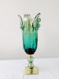 Murano Glass Vase | Certified Murano Glass | Made in Italy | Decorative Vase | Collection Pasta di Vetro Verde con base