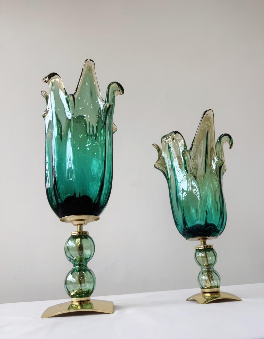 Murano Glass Vase | Certified Murano Glass | Made in Italy | Decorative Vase | Collection Pasta di Vetro Verde con base