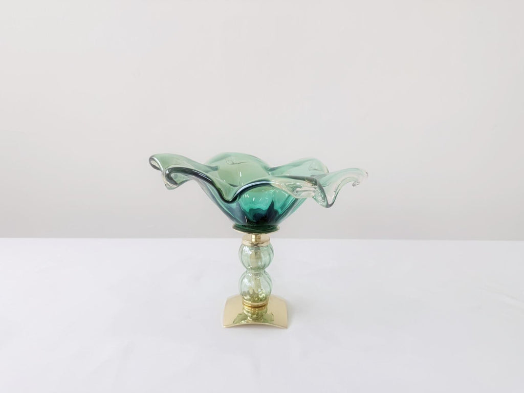 Murano Glass Centerpiece | Certified Murano Glass | Made in Italy | Table Decoration | Collection Pasta di Vetro Verde con base
