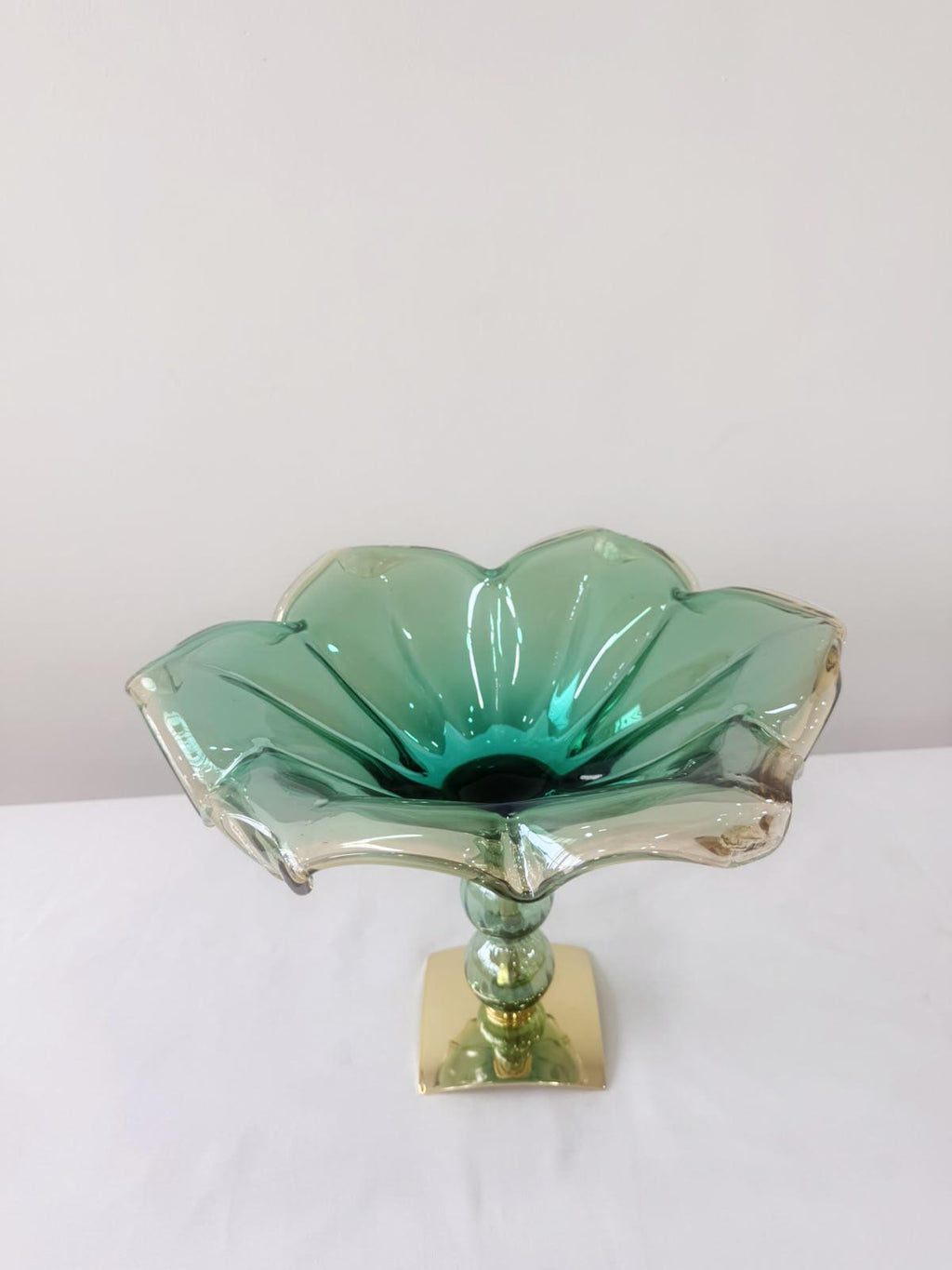 Murano Glass Centerpiece | Certified Murano Glass | Made in Italy | Table Decoration | Collection Pasta di Vetro Verde con base
