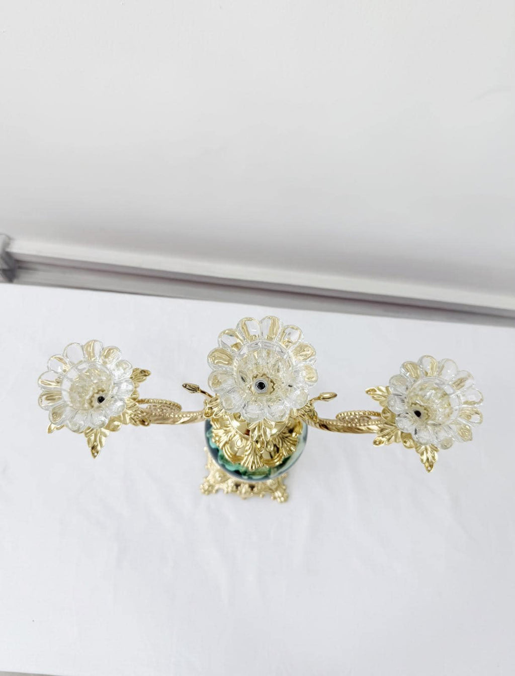 Murano Glass Candelabra | Certified Murano Glass | Made in Italy | Decorative Candle Holder | Collection Pasta di Vetro Verde con base