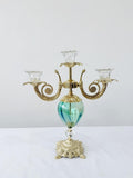 Murano Glass Candelabra | Certified Murano Glass | Made in Italy | Decorative Candle Holder | Collection Pasta di Vetro Verde con base