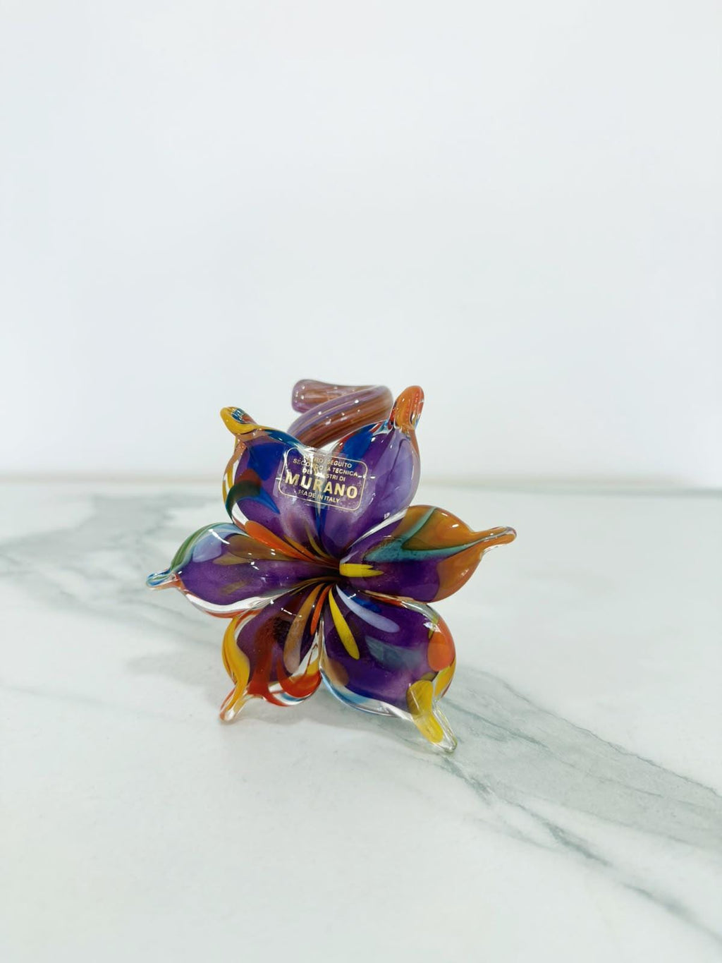Murano Glass Flower Candle Holder | Certified Murano Glass | Made in Italy | Handmade | Collection 6 petali Mignon