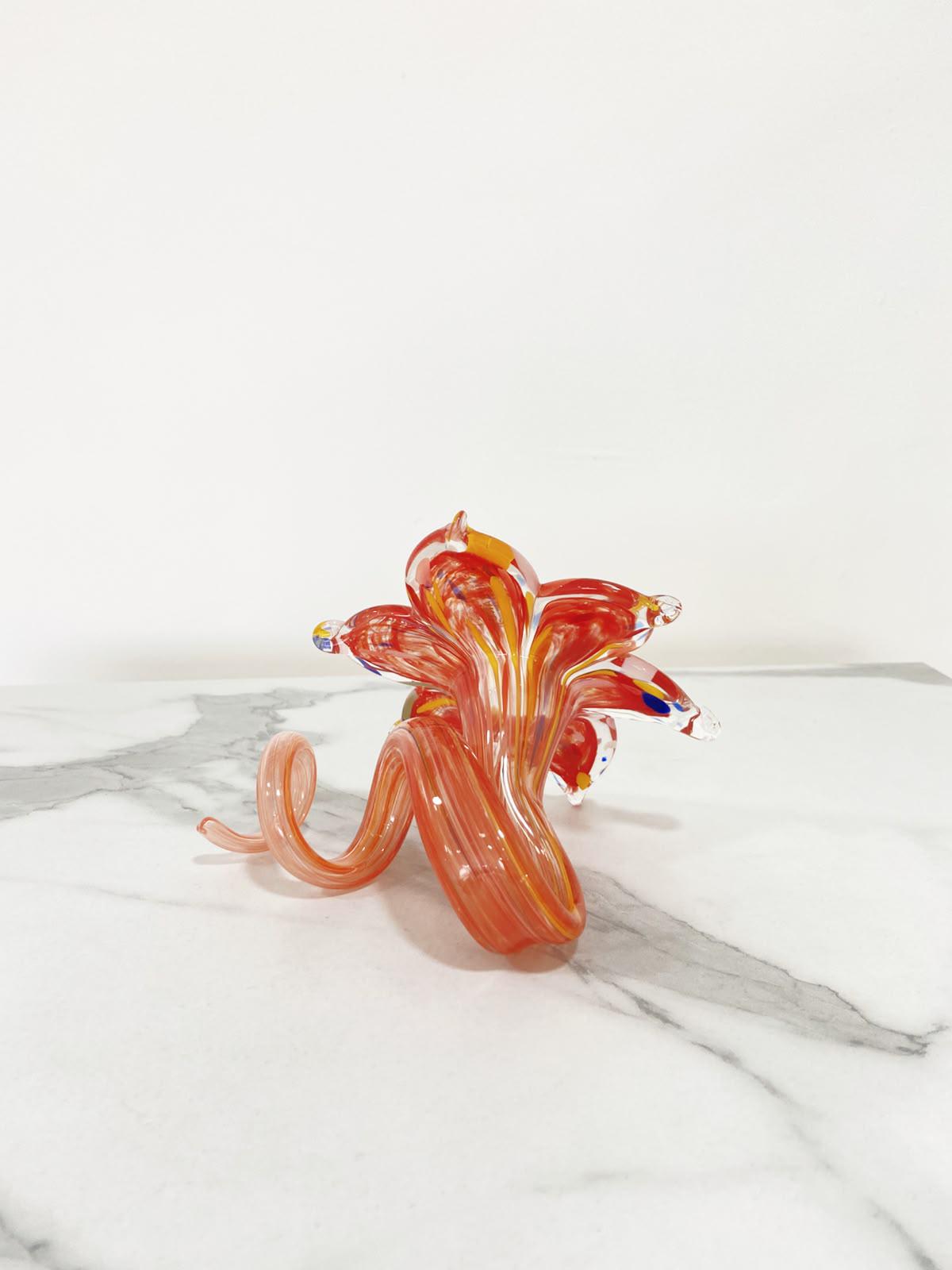 Murano Glass Flower Candle Holder | Certified Murano Glass | Made in Italy | Handmade | Collection 6 petali
