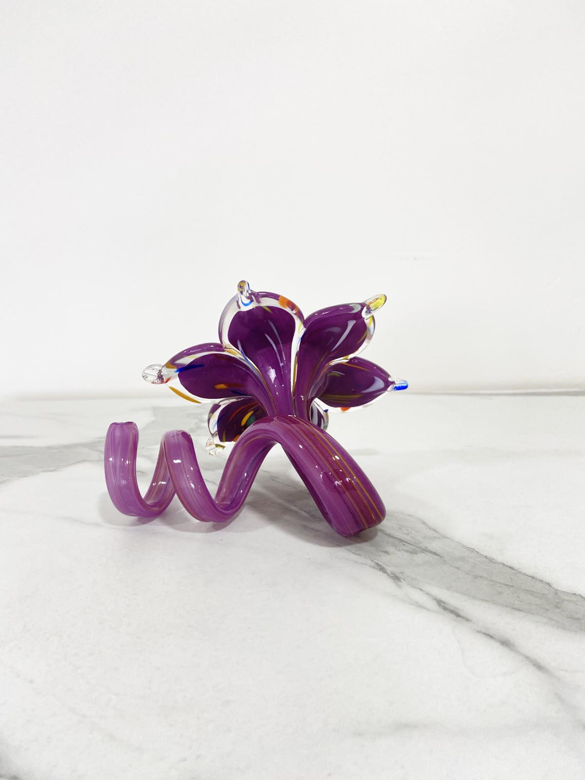 Murano Glass Flower Candle Holder | Certified Murano Glass | Made in Italy | Handmade | Collection 6 petali
